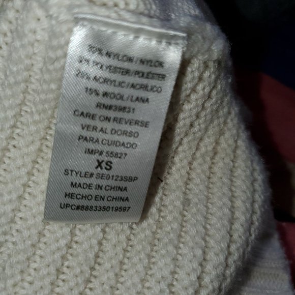 Sam Edelman Cream Mixed Knit Sweater XS - Picture 4 of 4